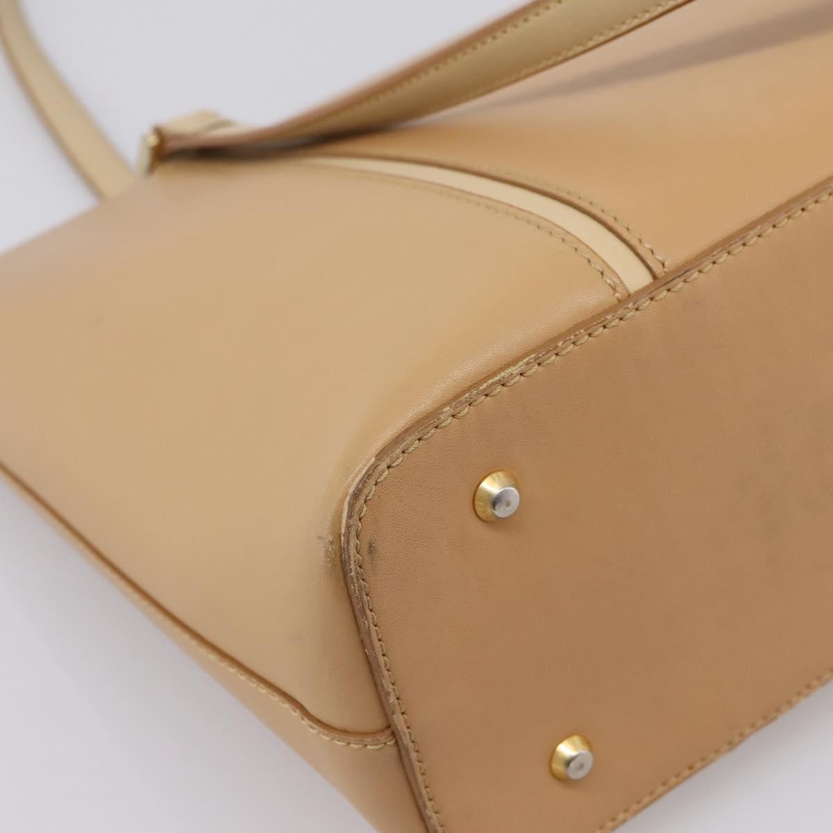 Burberry Handbag Leather Beige Leather Handbag (Pre-Owned)