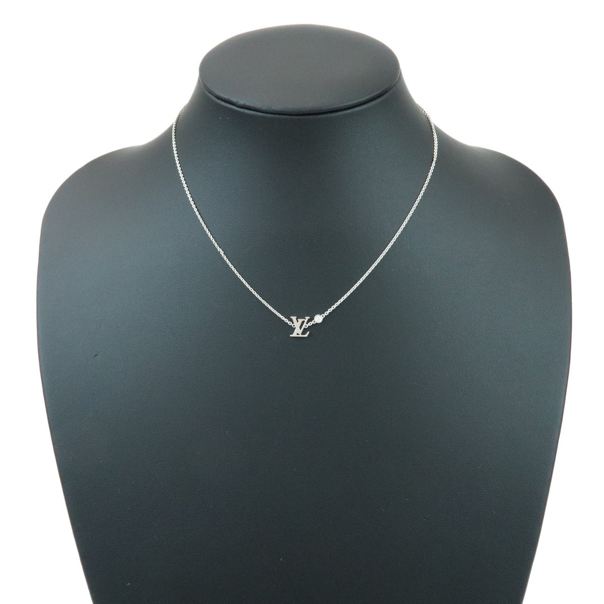 Louis Vuitton Idylle Blossom Lv Pendant 18K White Gold With Diamond Silver White_Gold Necklace Jewelry (Pre-Owned)