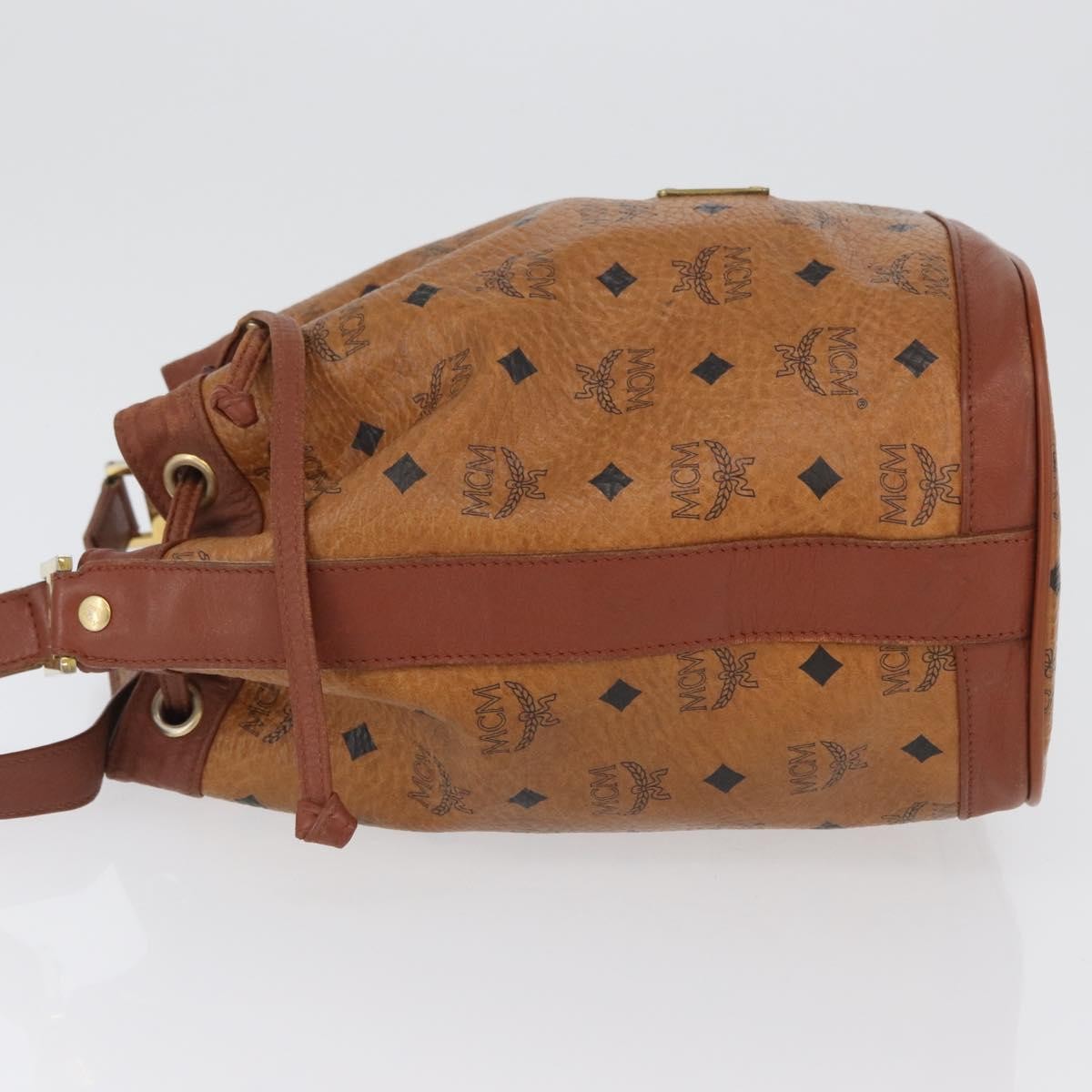 MCM Visetos Canvas Brown Canvas Shoulder Bag Bag (Pre-Owned)