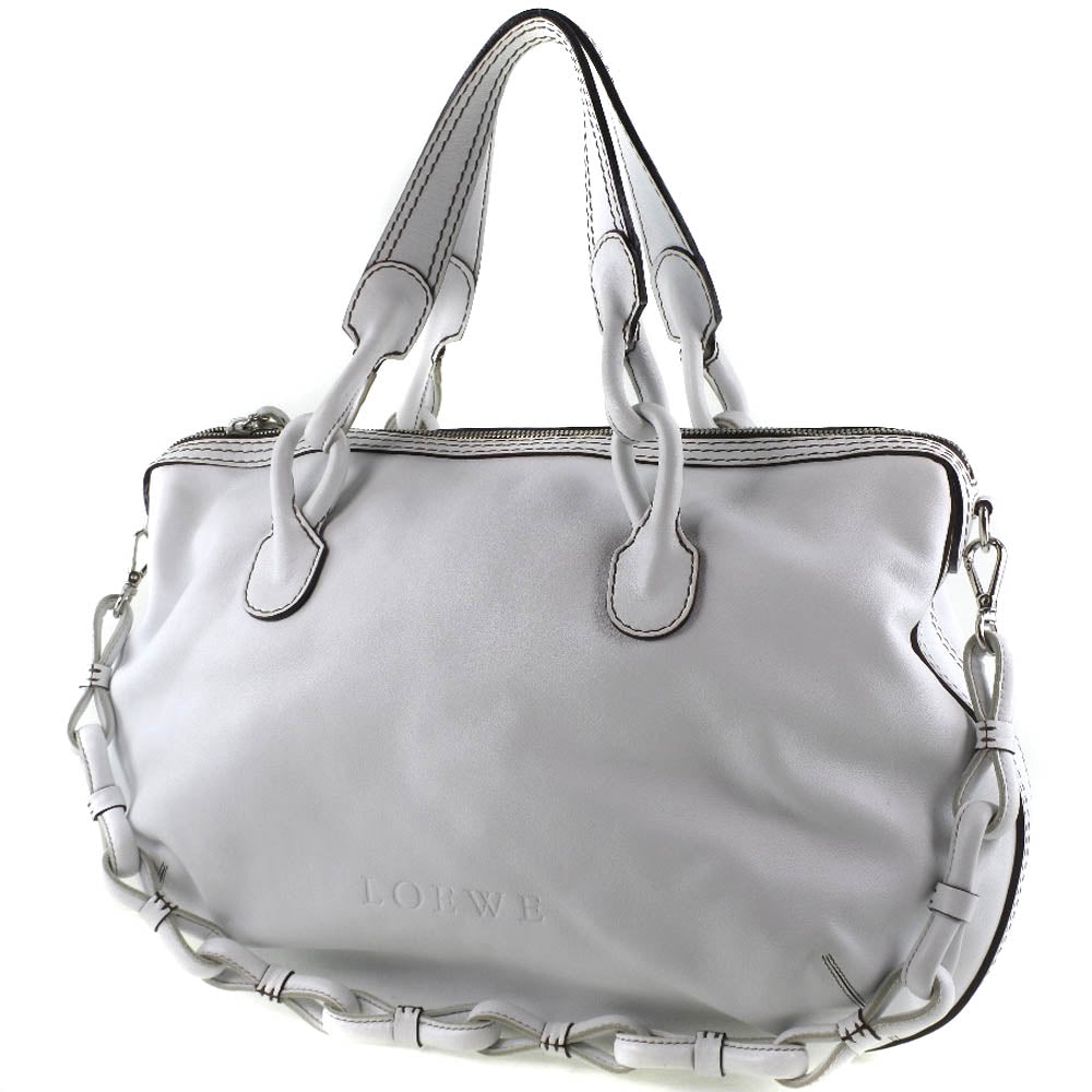Loewe White Leather Shoulder Bag (Pre-Owned)