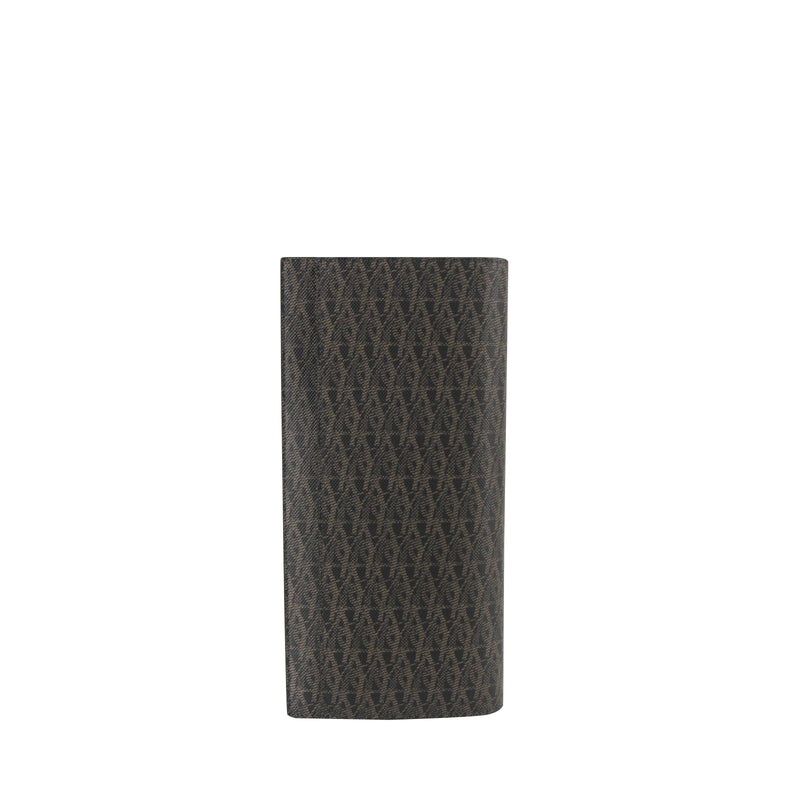 Saint Laurent Men's Black / Brown Supreme Canvas Leather Wallet With Slip Pocket Holder