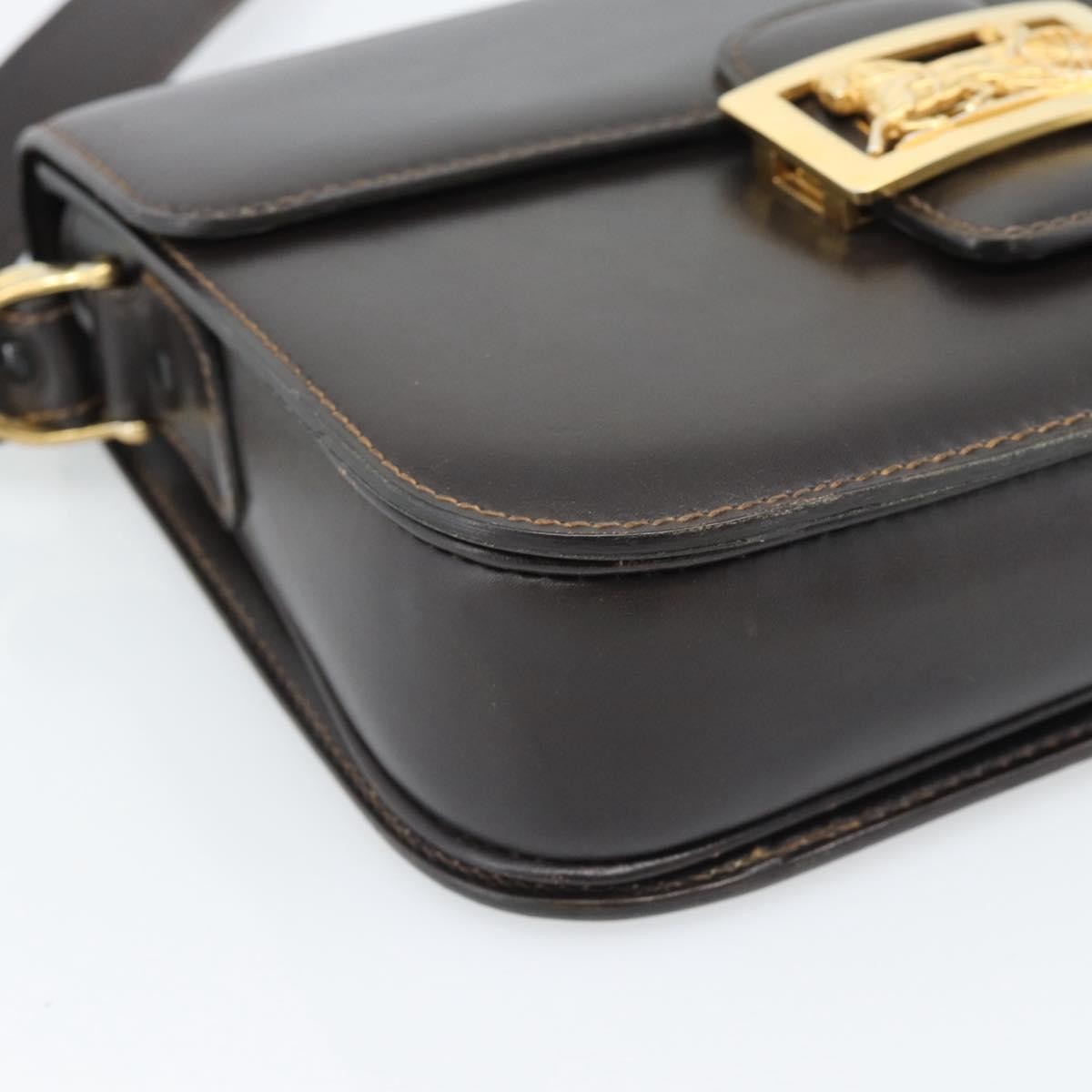 Celine Horse Carriage Leather Brown Leather Shoulder Bag Bag (Pre-Owned)