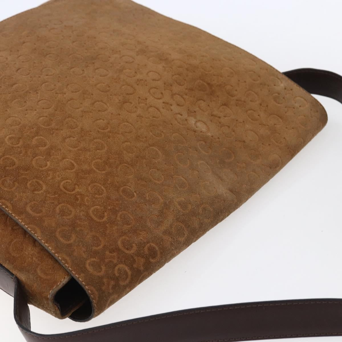 Celine C Macadam Shoulder Suede Beige Suede Shoulder Bag Bag (Pre-Owned)