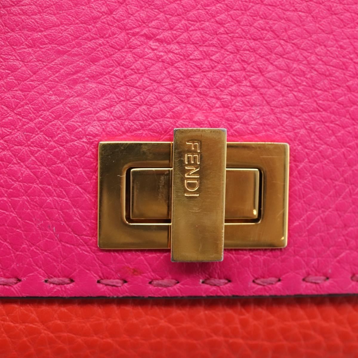 Fendi Selleria Peekaboo Leather Pink Leather Wallets Accessory (Pre-Owned)