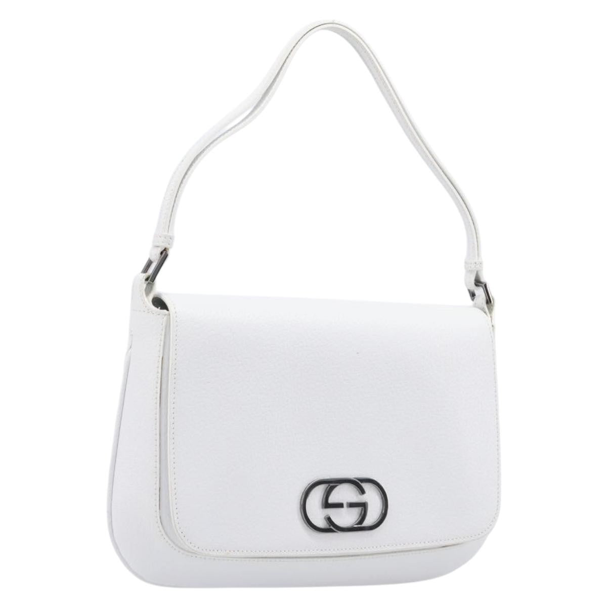 Gucci Shoulder Leather White Leather Shoulder Bag Bag (Pre-Owned)