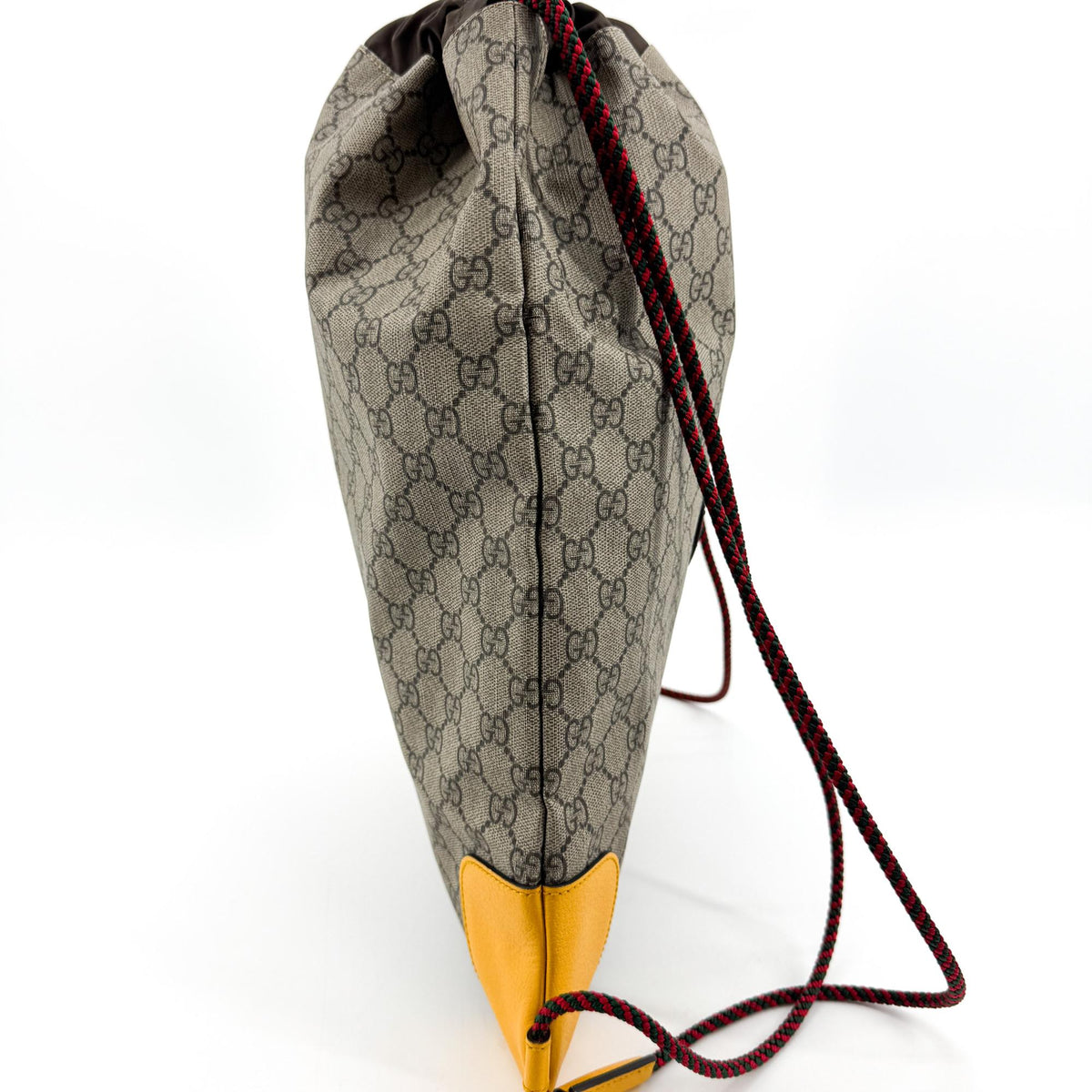 Gucci Neo Vintage Drawstring Gg Coated Canvas Beige Canvas Backpack Bag (Pre-Owned)