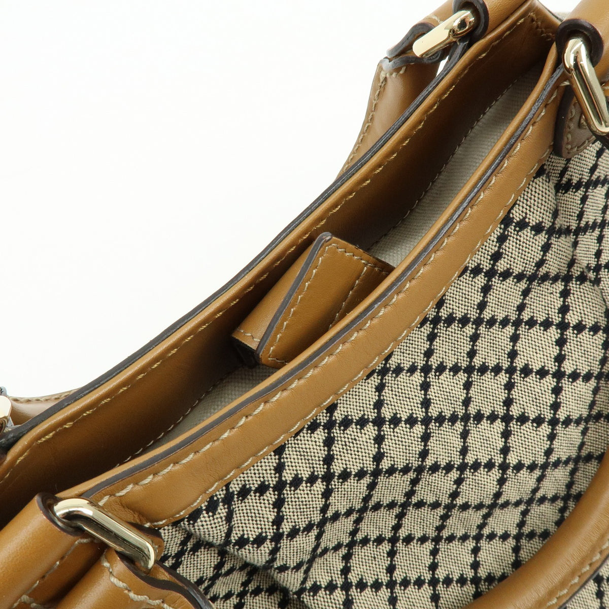 Gucci Sukey Microguccissima Leather Beige Canvas Tote Bag Bag (Pre-Owned)