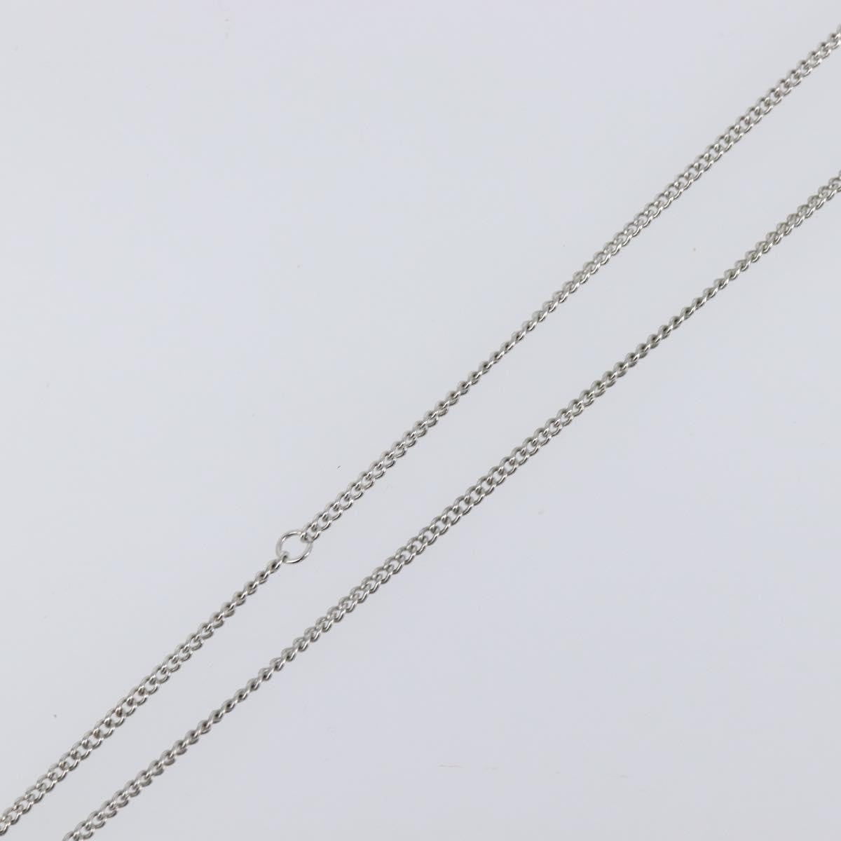 Chanel Cc Ball Drop Pendant Metal With Crystals Silver Metal Necklace Jewelry (Pre-Owned)