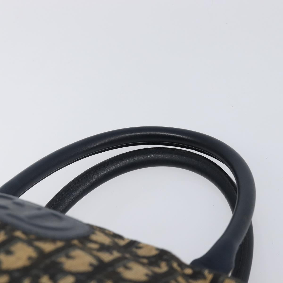 Christian Dior Detective Handle Leather Navy Canvas Handbag (Pre-Owned)