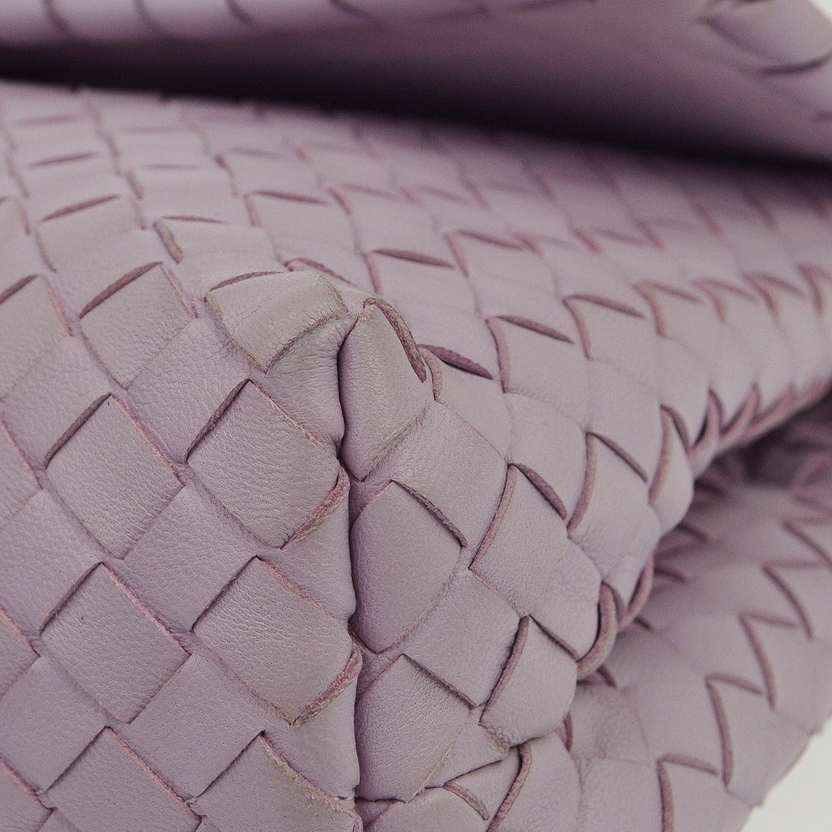 Bottega Veneta Olimpia Intrecciato Nappa Purple Leather Shoulder Bag Bag (Pre-Owned)