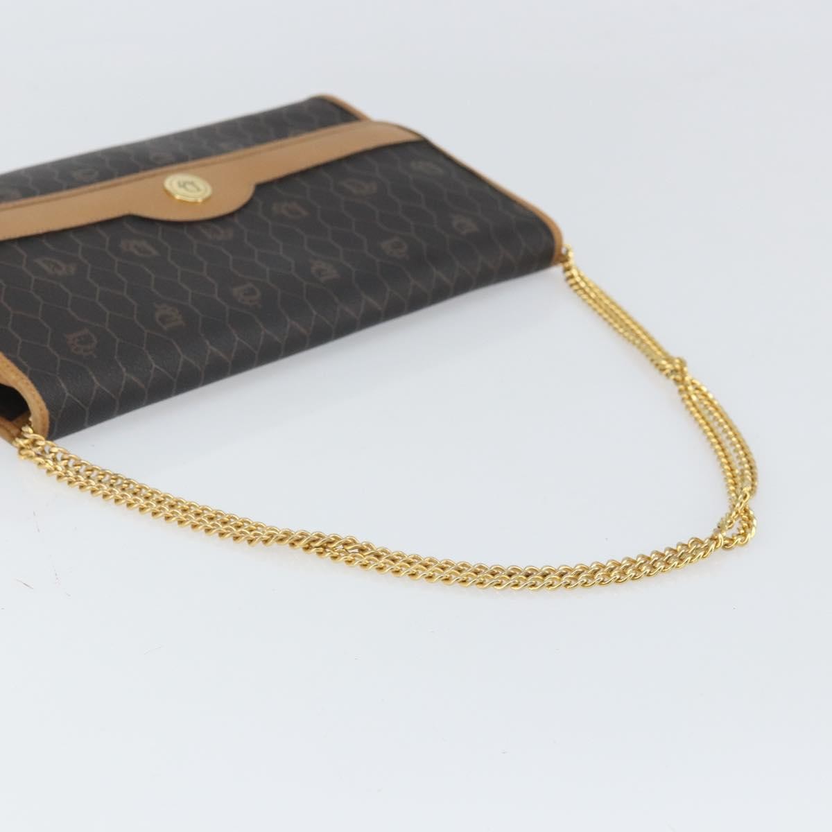 Christian Dior Vintage Honeycomb Chain Canvas Black Canvas Shoulder Bag Bag (Pre-Owned)