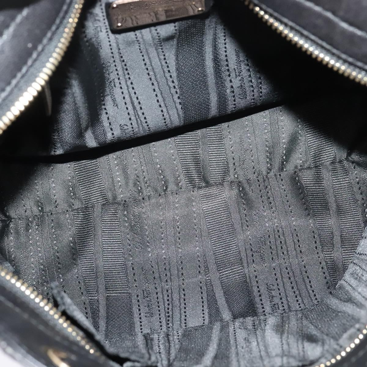 Salvatore Ferragamo Vala Patent Leather Black Patent_Leather Handbag (Pre-Owned)