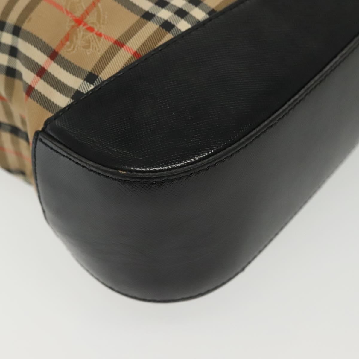 Burberry Shoulder Nova Check Canvas Beige Canvas Bag (Pre-Owned)