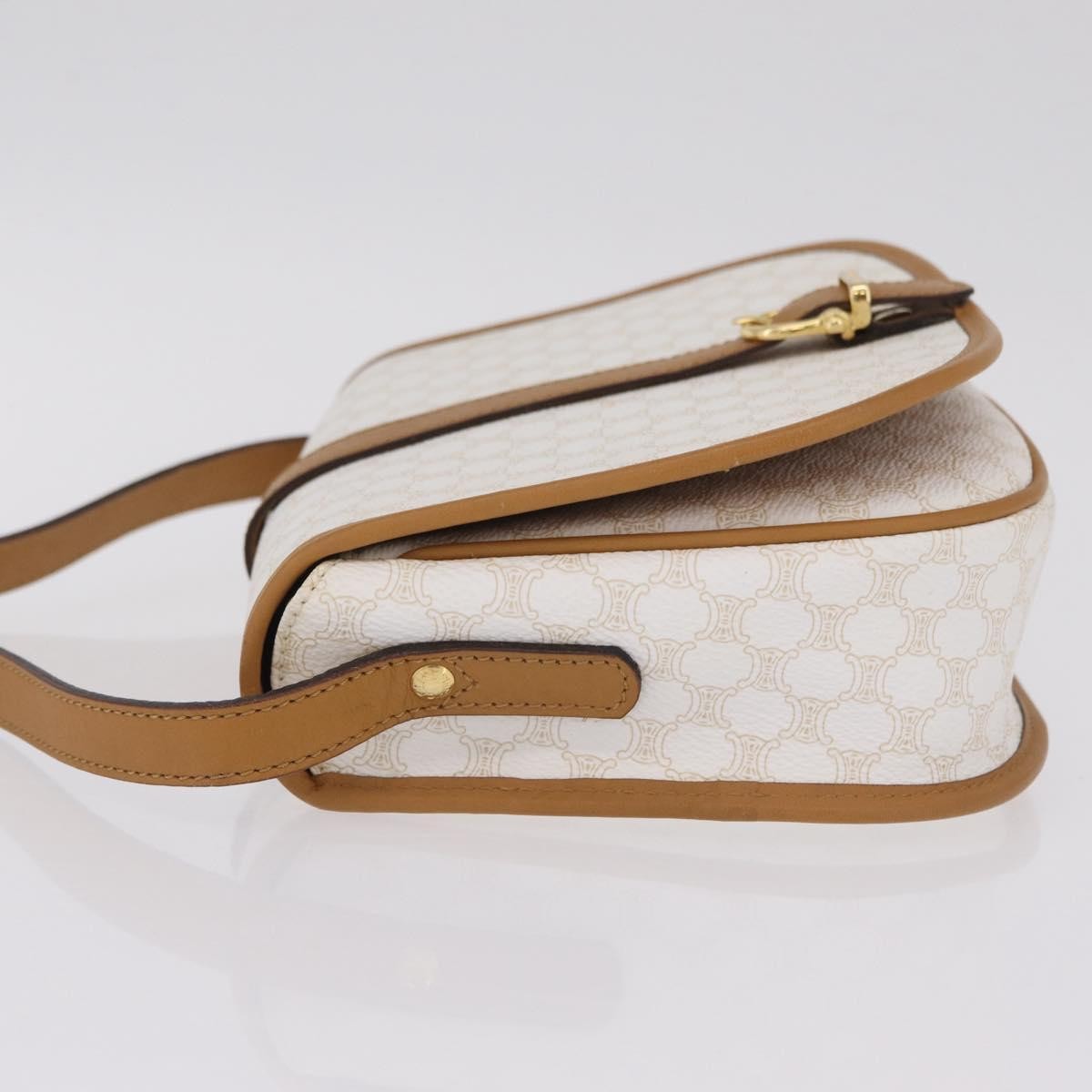Celine Macadam Shoulder Canvas White Canvas Crossbody Bag Bag (Pre-Owned)
