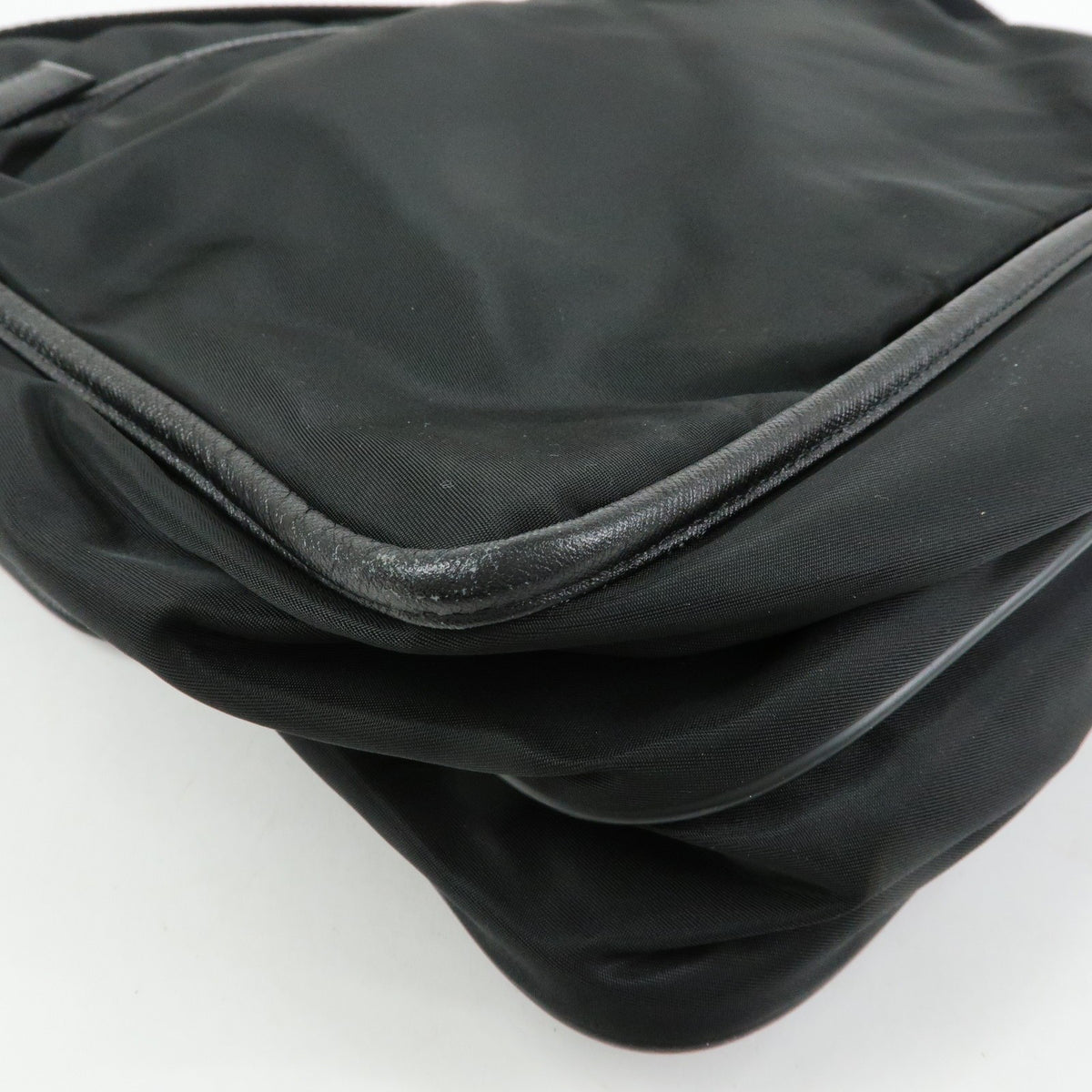 Prada Buckle Messenger Tessuto Black Nylon Handbag (Pre-Owned)