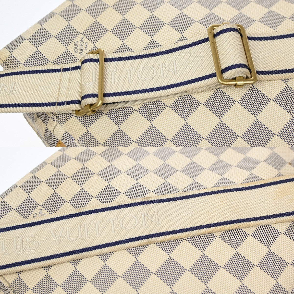 Louis Vuitton Naviglio Damier White Canvas Shoulder Bag Bag (Pre-Owned)