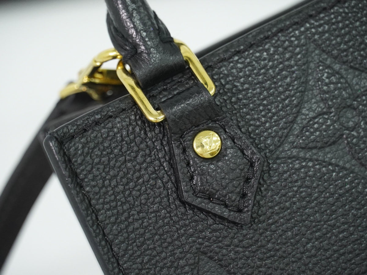 Louis Vuitton Petit Sac Plat Monogram Empreinte Giant Black Leather Handbag (Pre-Owned)