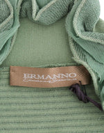 Ermanno Scervino Green Wool Blend Striped Long Sleeve Women's Sweater