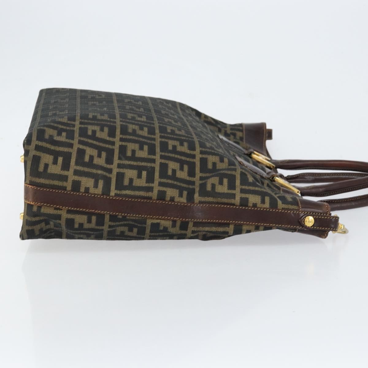 Fendi Vintage Zip Tote Zucca Canvas Brown Canvas Tote Bag Bag (Pre-Owned)