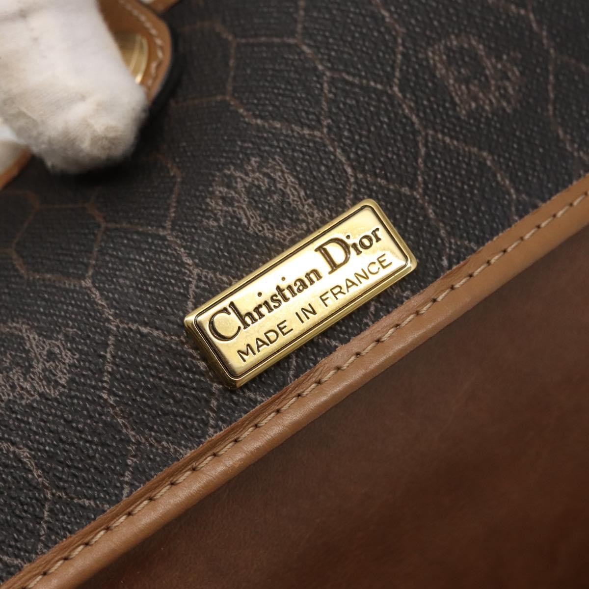 Christian Dior Vintage Honeycomb Flap Canvas And Leather Black Canvas Shoulder Bag Bag (Pre-Owned)