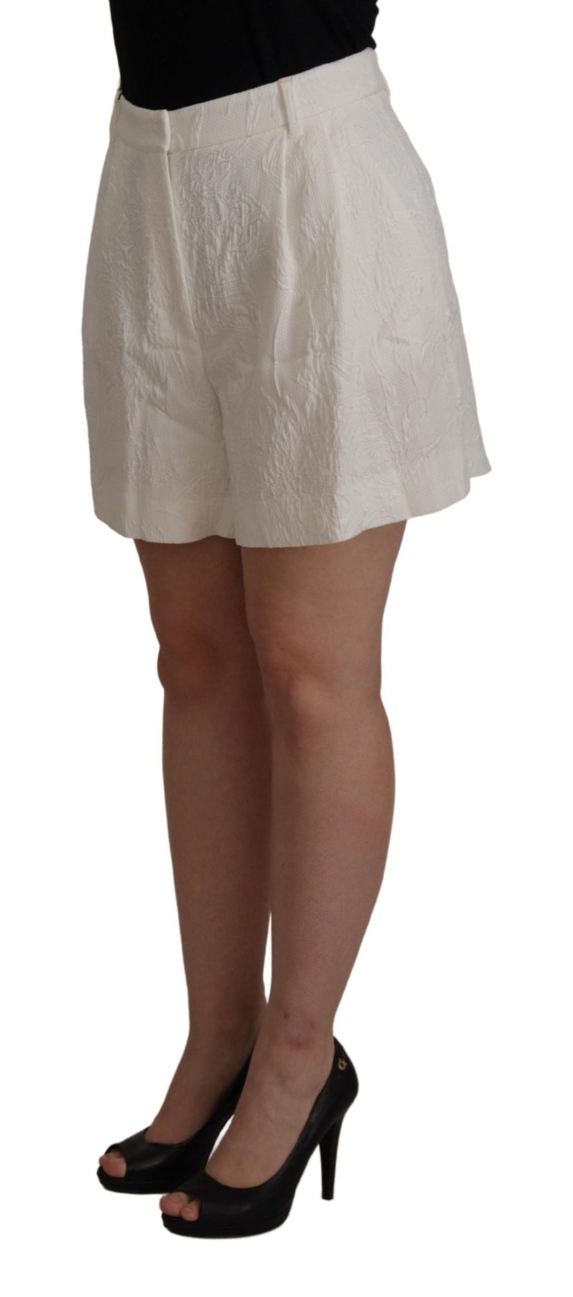 Dolce & Gabbana White High Waist Culotte Cotton Women's Shorts