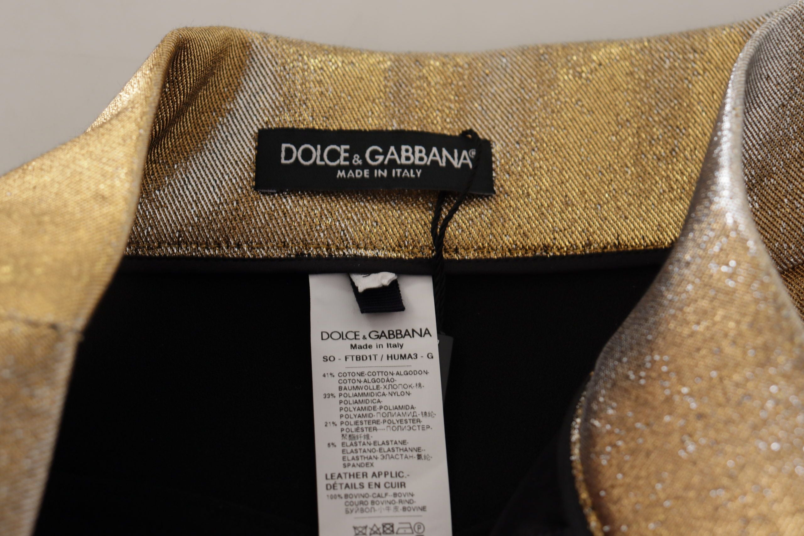 Dolce & Gabbana Gold Cotton Blend Glittered Hot Women's Shorts
