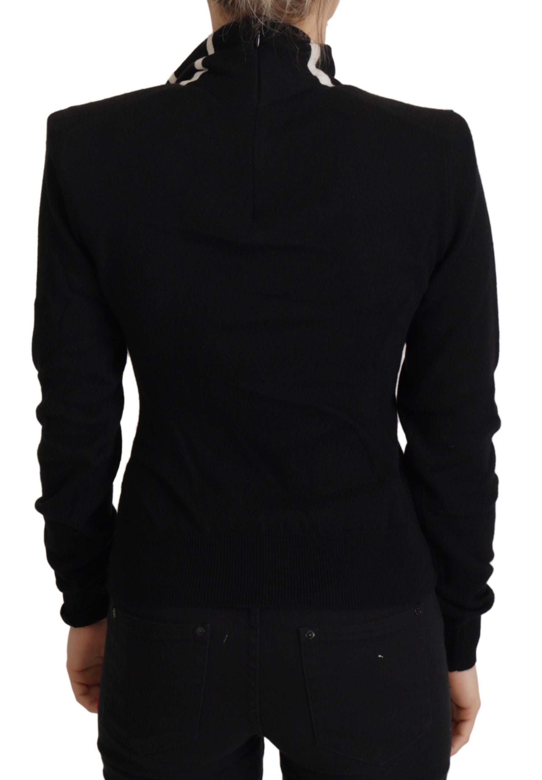 Dolce & Gabbana Black Cashmere Turtleneck Pullover Women's Sweater