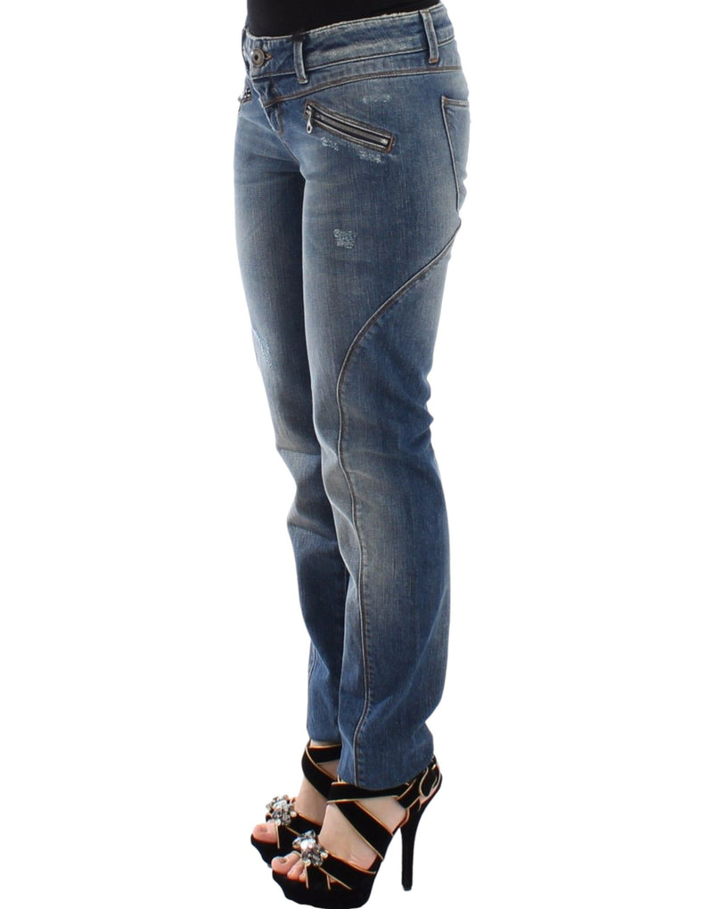 Ermanno Scervino Chic Slim-Fit Blue Denim Women's Jeans