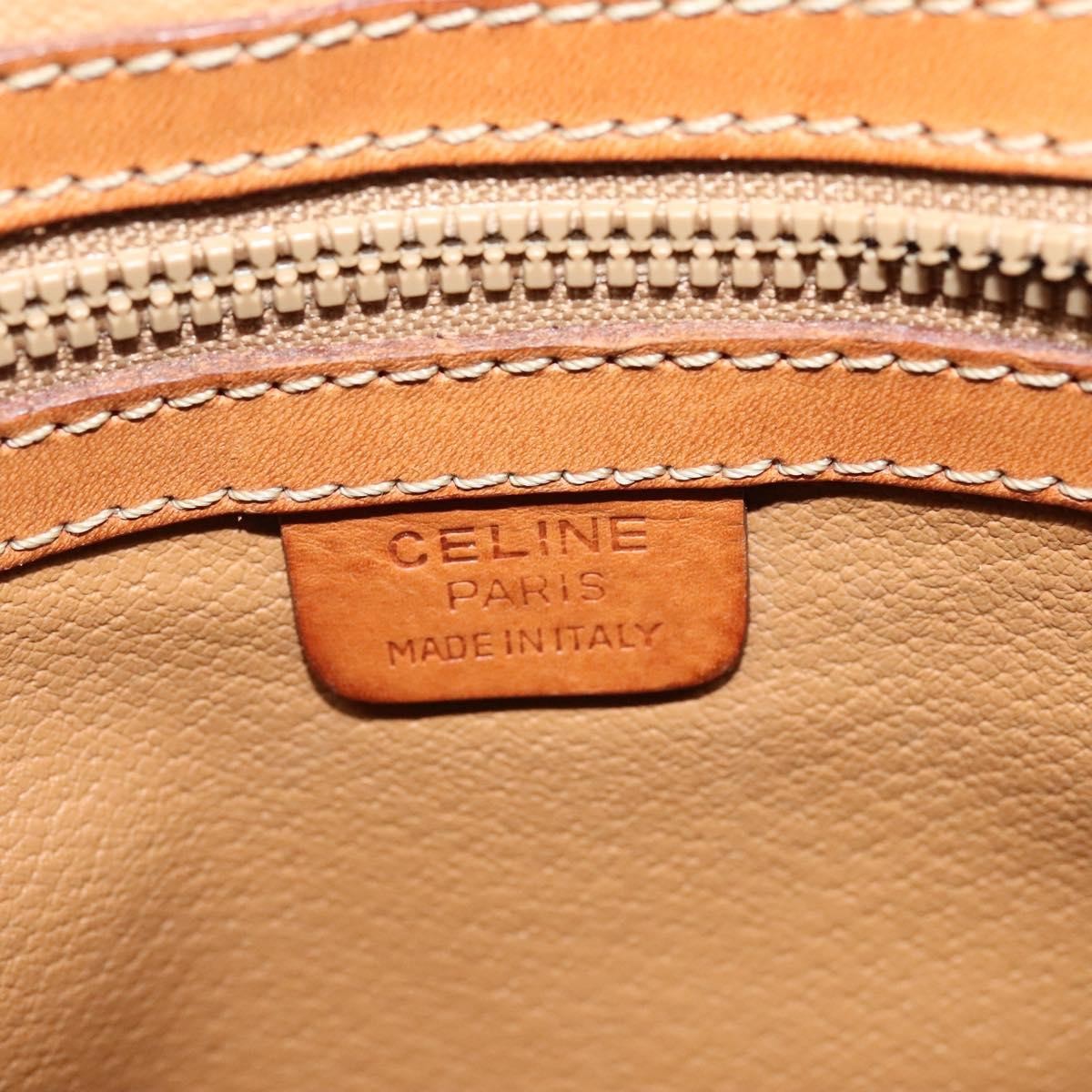 Celine Vintage Macadam Canvas And Leather Brown Canvas Shoulder Bag Bag (Pre-Owned)