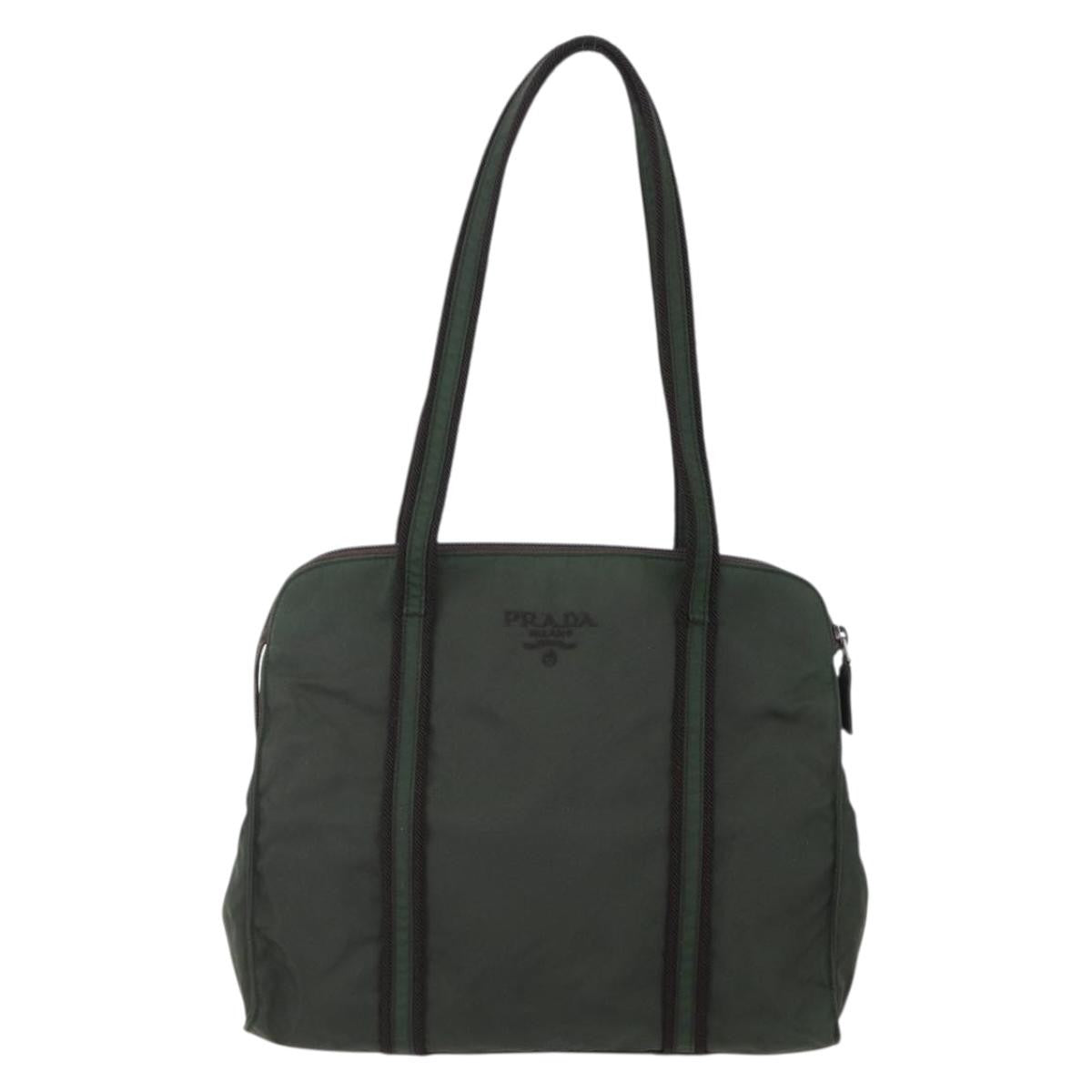 Prada Vintage Tote Tessuto Khaki Nylon Tote Bag Bag (Pre-Owned)