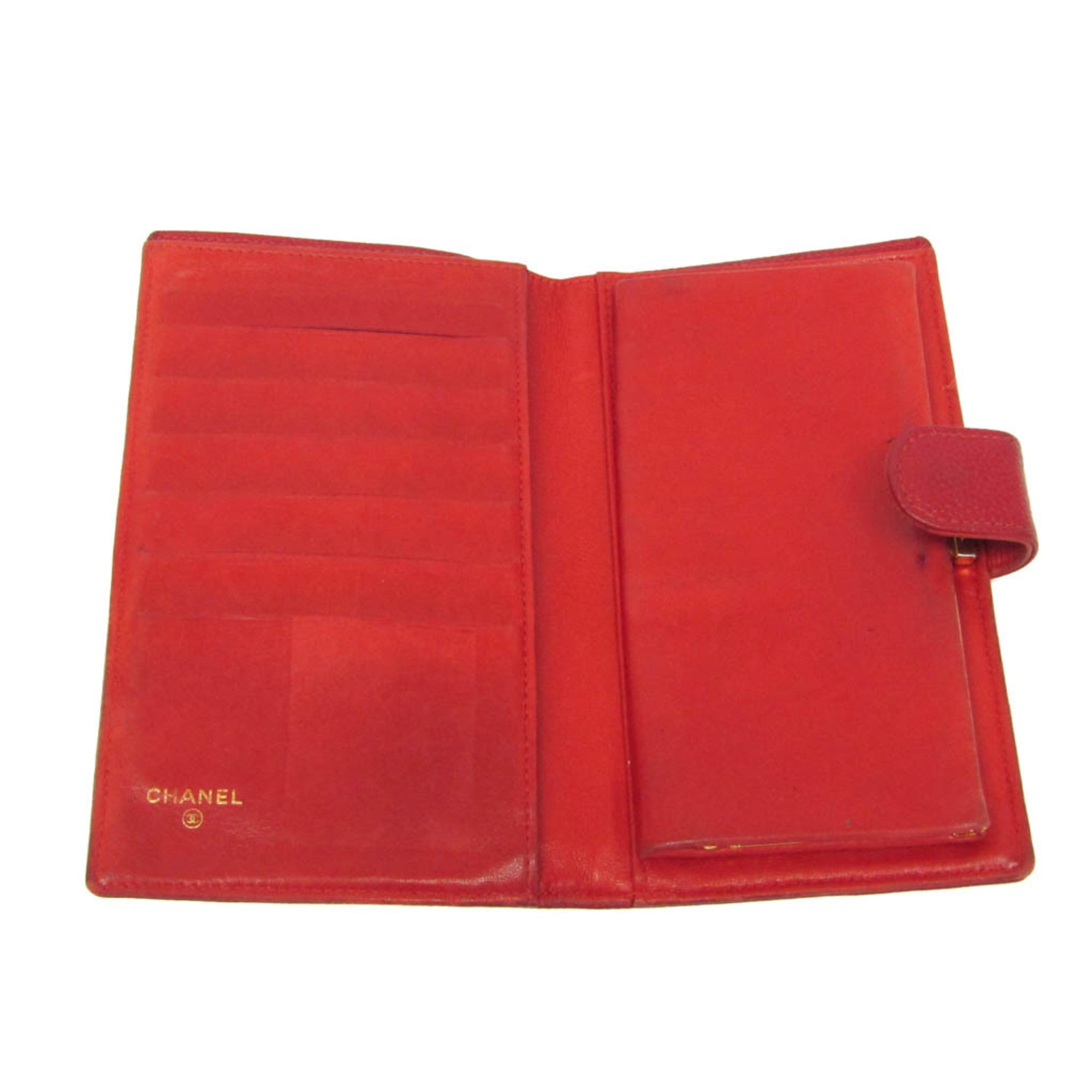 Chanel Timeless Cc French Calfskin Red Leather Wallets Accessory (Pre-Owned)