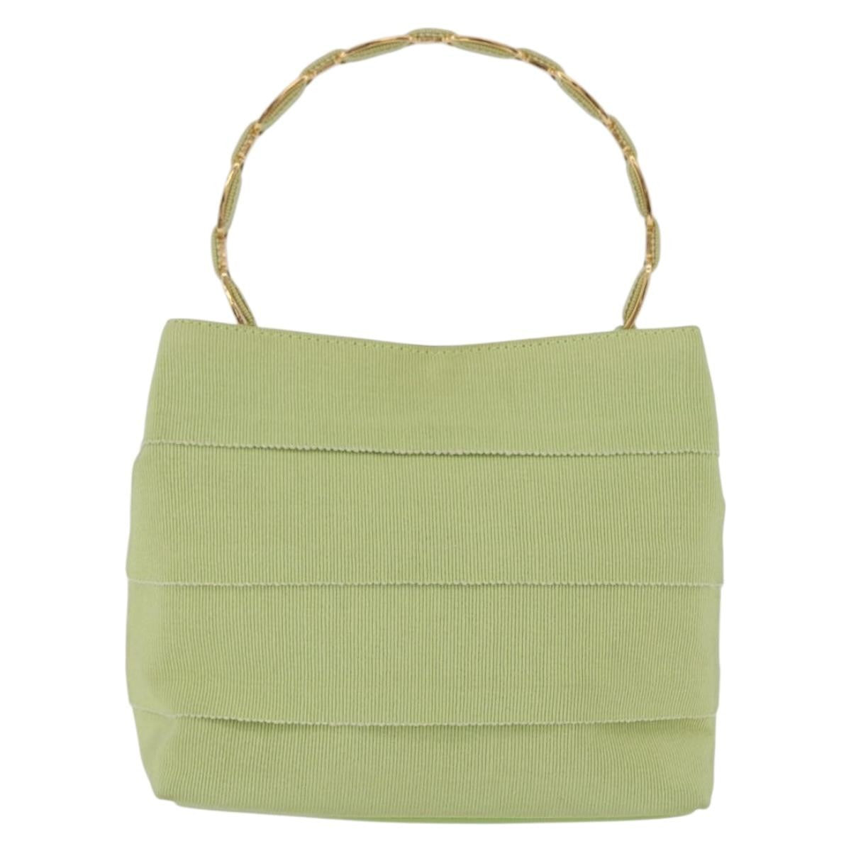 Salvatore Ferragamo Vala Canvas Green Canvas Shoulder Bag Bag (Pre-Owned)