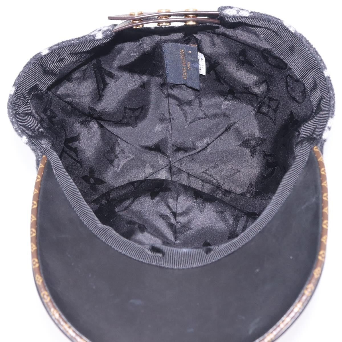 Louis Vuitton Carry On Baseball Cap Monogram Wool And Leather Black Wool Head Accessory Accessory (Pre-Owned)