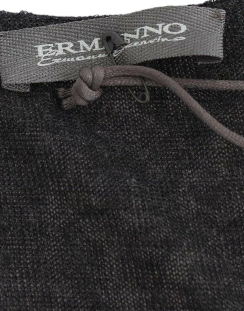 Ermanno Scervino Deep V-neck Black Wool Blend Women's Sweater