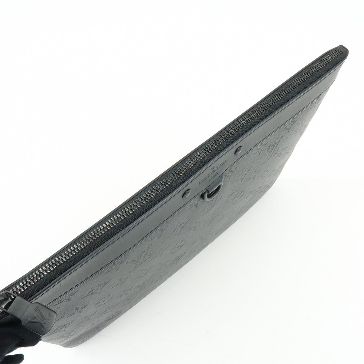 Louis Vuitton Discovery Pochette Monogram Shadow Leather Black Leather Clutche & Pouche Bag (Pre-Owned)