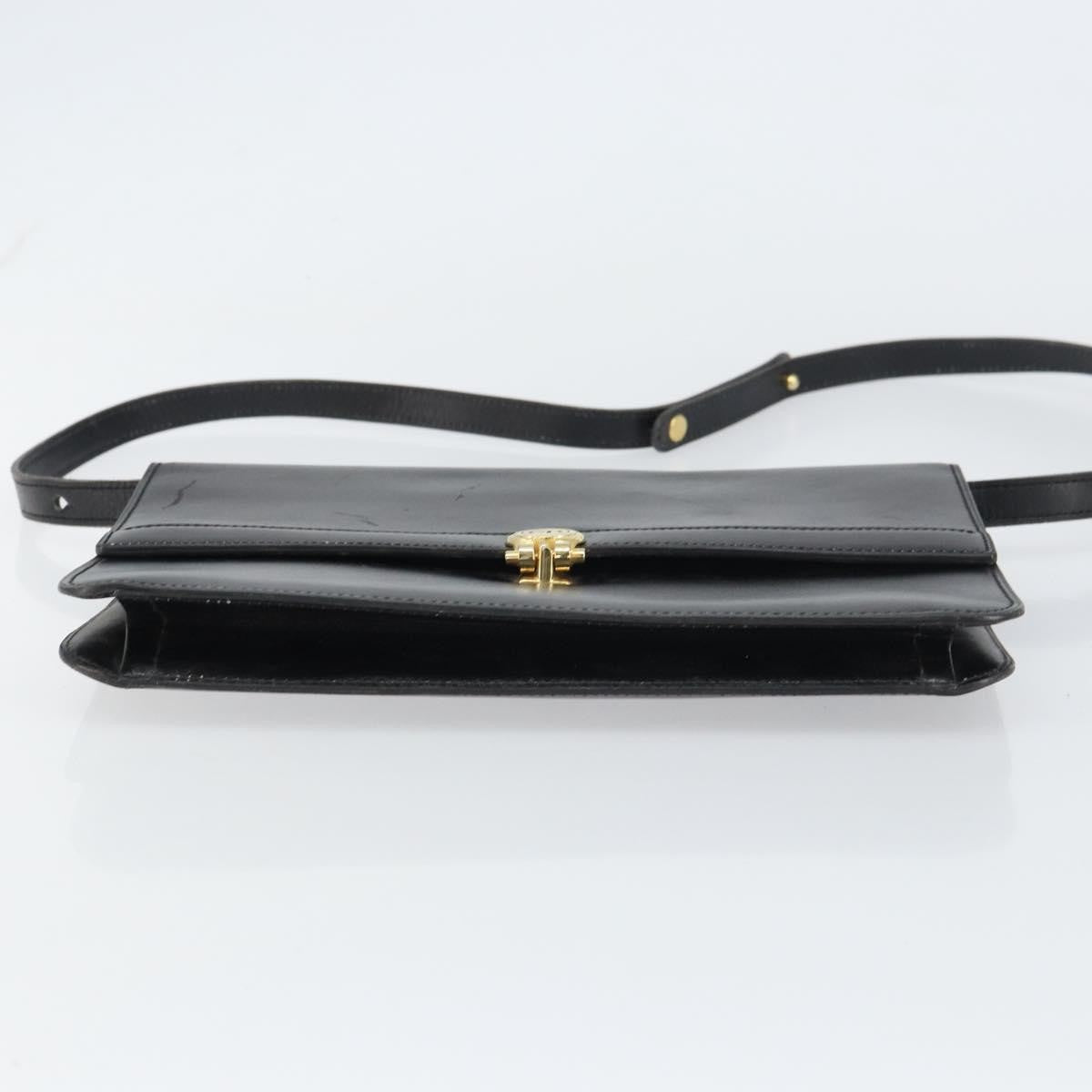 Christian Dior Vintage Leather Black Leather Shoulder Bag Bag (Pre-Owned)