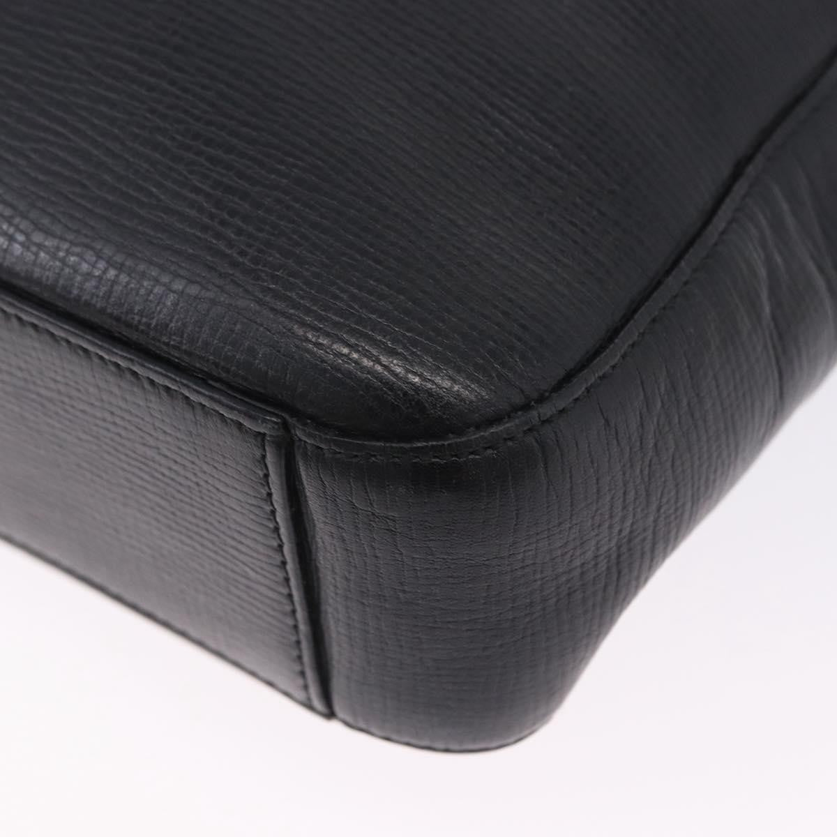 Loewe Shoulder Bag Leather Black Leather Shoulder Bag Bag (Pre-Owned)