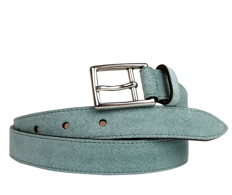 Gucci Men's Silver Teal Fabric Leather Belt Buckle 368193 4718