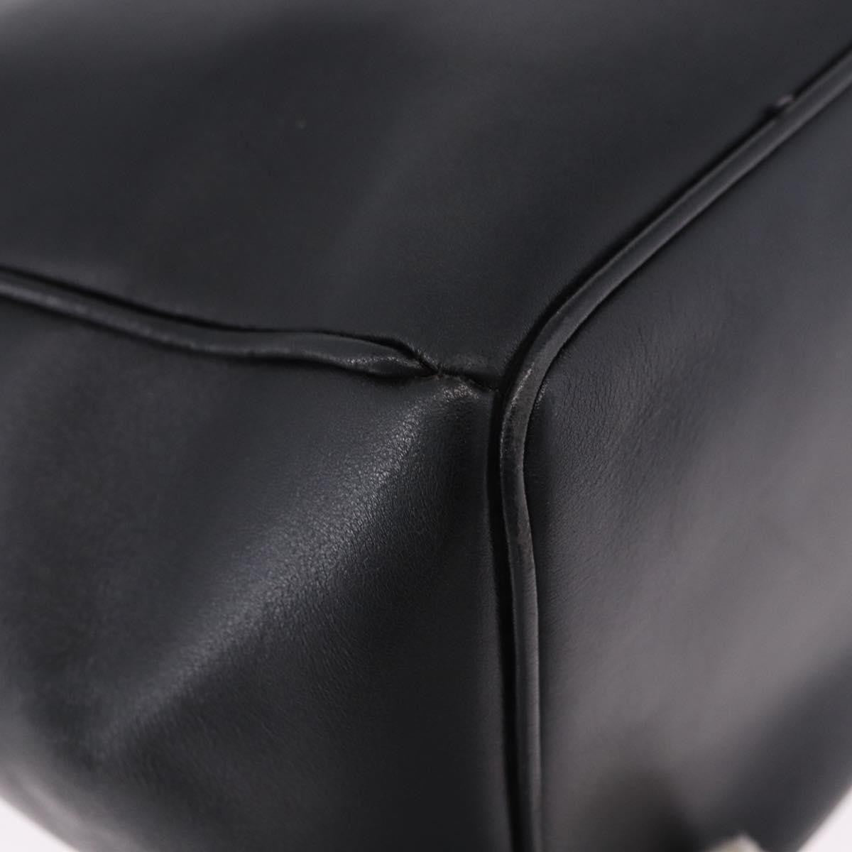 Christian Dior Vintage Tote Leather Black Leather Tote Bag Bag (Pre-Owned)