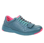 Gucci Men's Fringe Teal / Pink Contrast Leather Sneakers