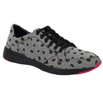Gucci Men's Reflex Leopard Print Gray Fabric Running Sneakers