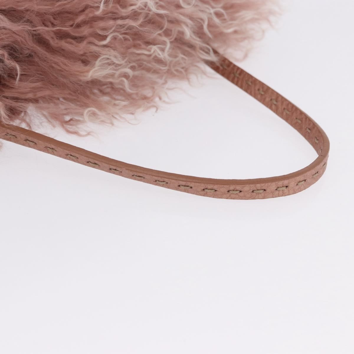 Fendi Selleria Selleria Pink Wool Handbag (Pre-Owned)