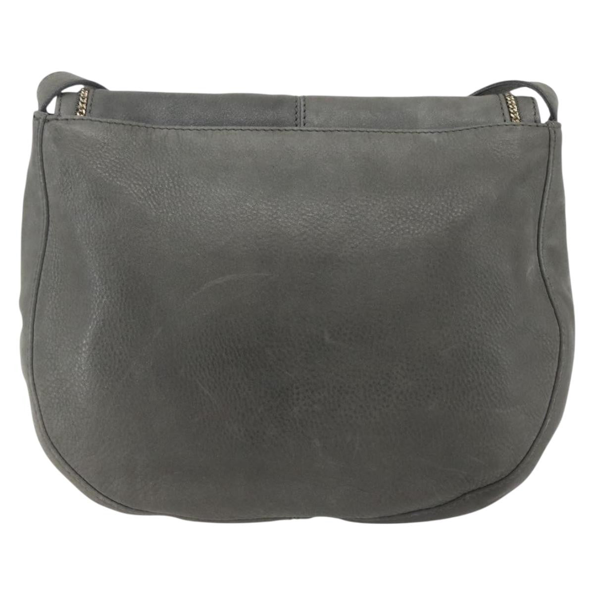 Fendi Shoulder Leather Gray Leather Shoulder Bag Bag (Pre-Owned)