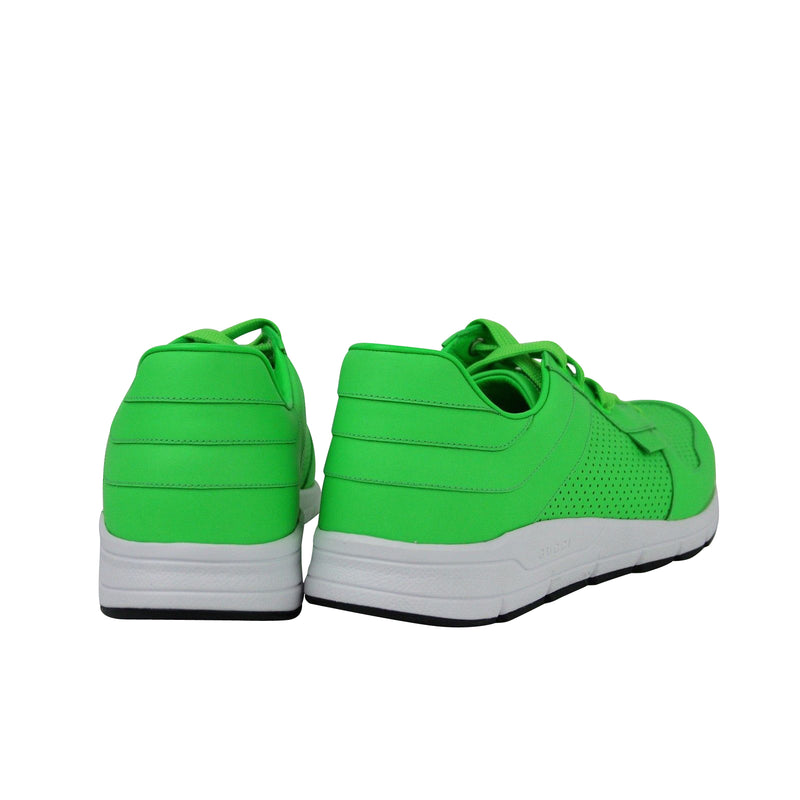 Gucci Men's Running Neon Green Leather Lace Up Sneakers