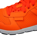 Gucci Men's Running Neon Orange Leather Lace up Sneakers