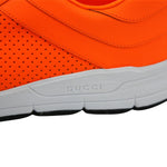 Gucci Men's Running Neon Orange Leather Lace up Sneakers