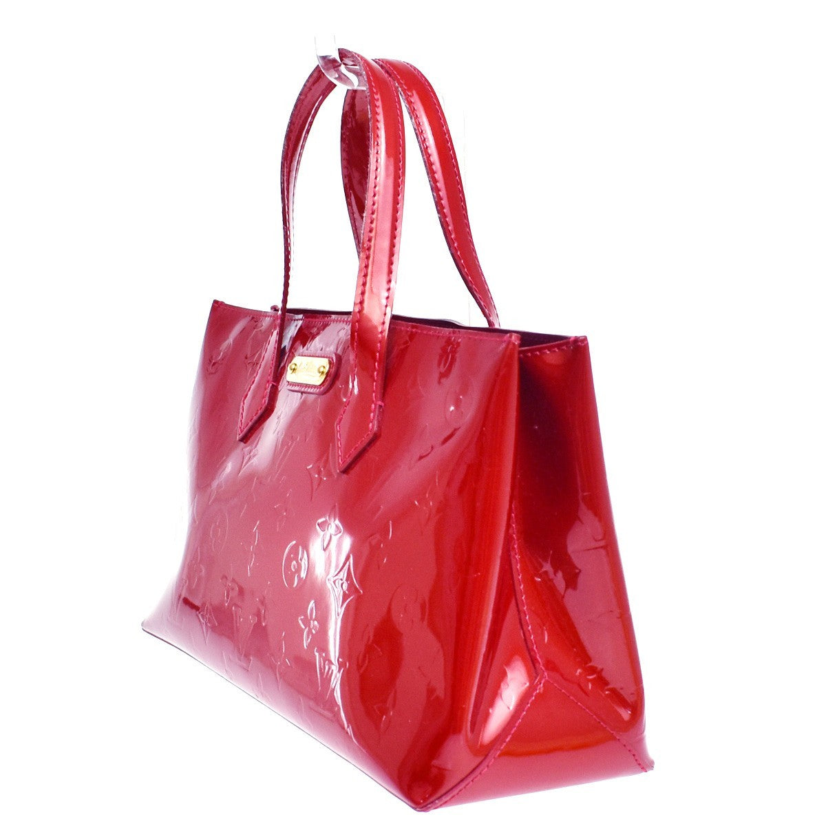 Louis Vuitton Wilshire Monogram Vernis Red Patent_Leather Handbag (Pre-Owned)