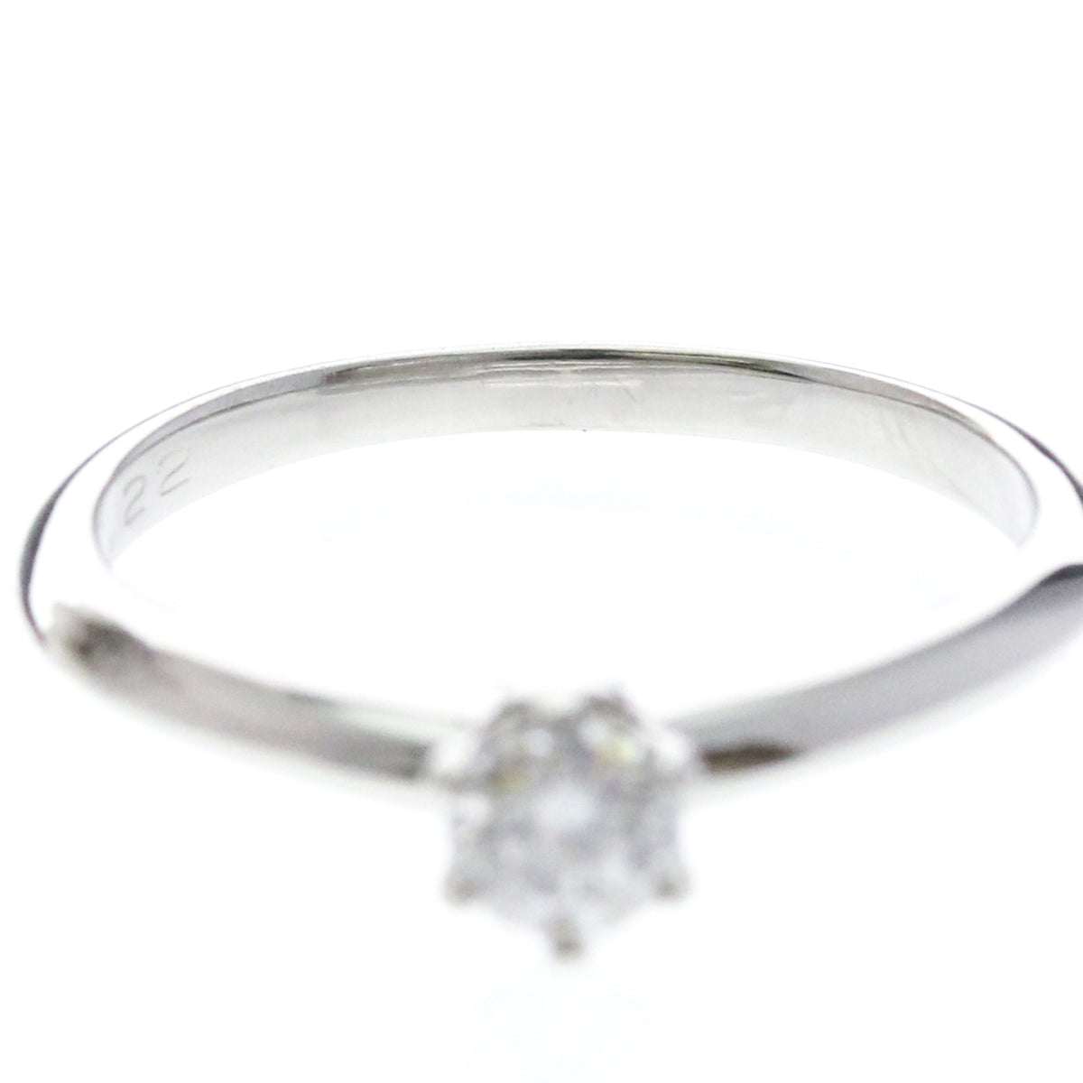 Tiffany & Co. Tiffany Setting Solitaire Platinum With Rbc Diamond G/Vvs2 Silver Platinum Ring Jewelry (Pre-Owned)