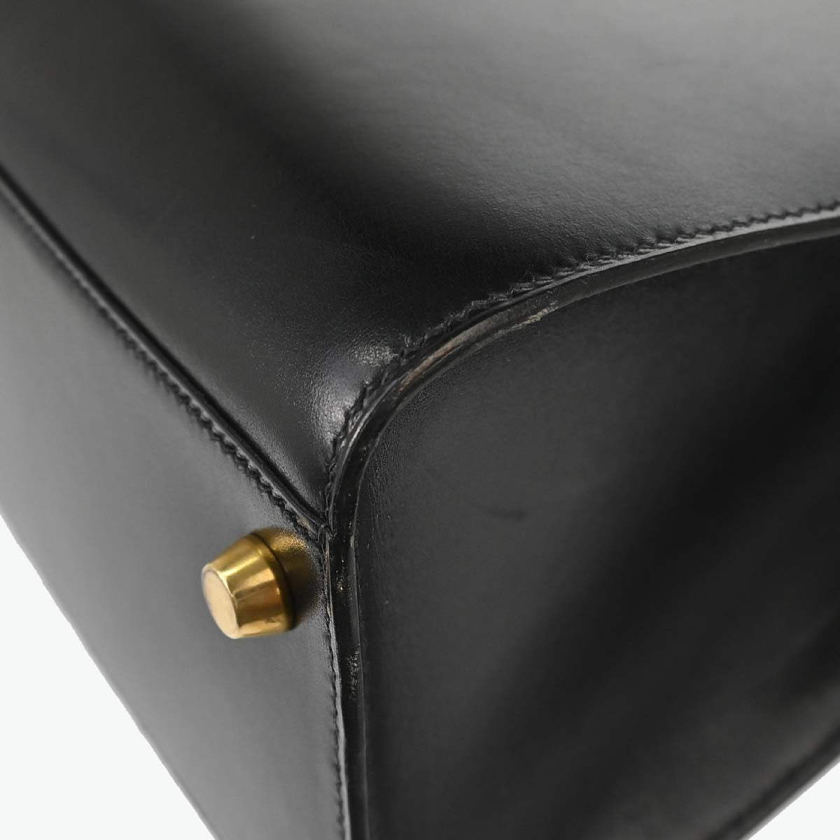 Hermes Kelly Sport Box Calf Black Leather Shoulder Bag Bag (Pre-Owned)