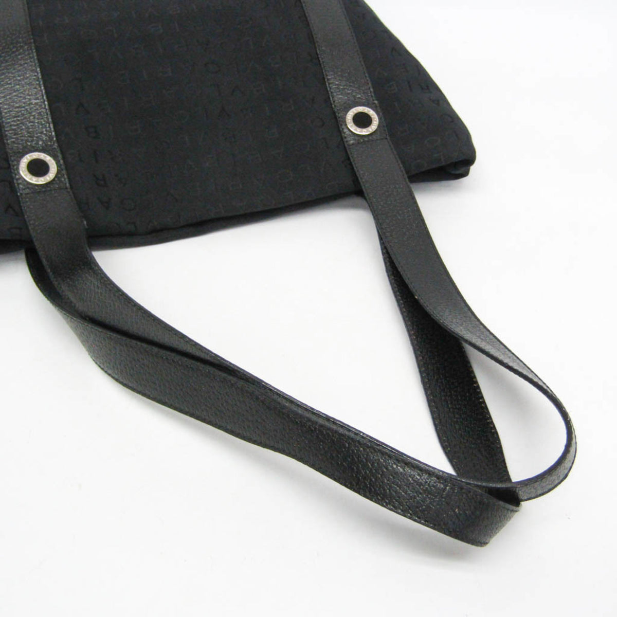 Bvlgari Logomania Canvas Black Canvas Tote Bag Bag (Pre-Owned)